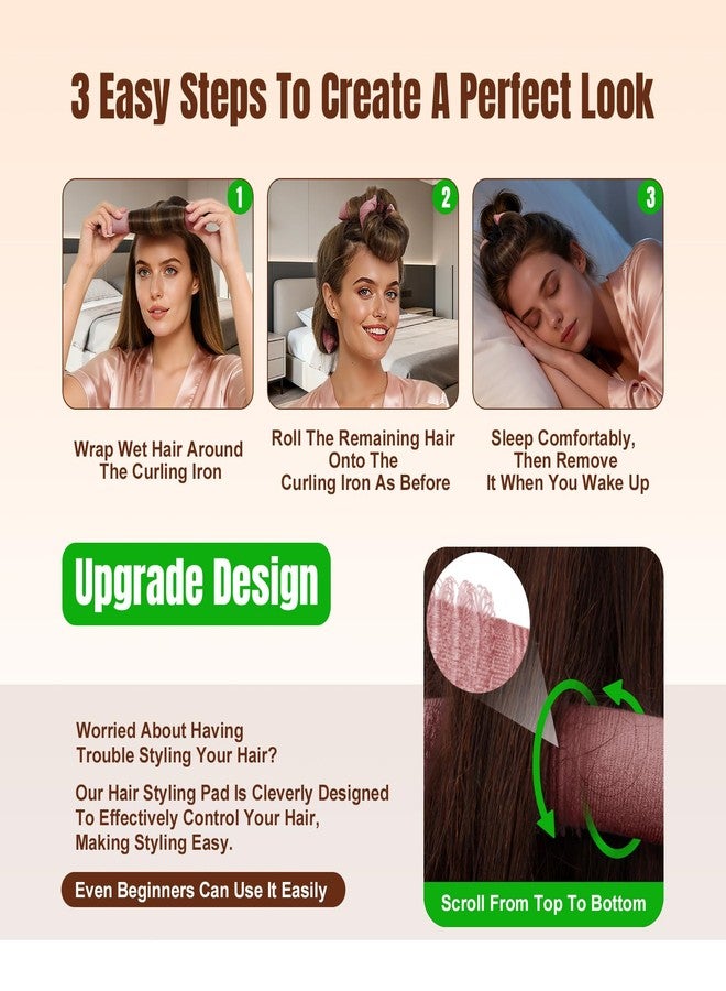 BLAAROOM Overnight Heatless Hair Curler, Upgraded with Hair Pad Grippers Satin Jumbo Flexi Blowout Curls Rods, 3pcs No-Heat Styling Tools Curling Rod to Sleep in for All Hair Types - Dark Pink - Image 2